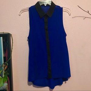 Emma’s Closet Sleeveless Navy Blue Button Up